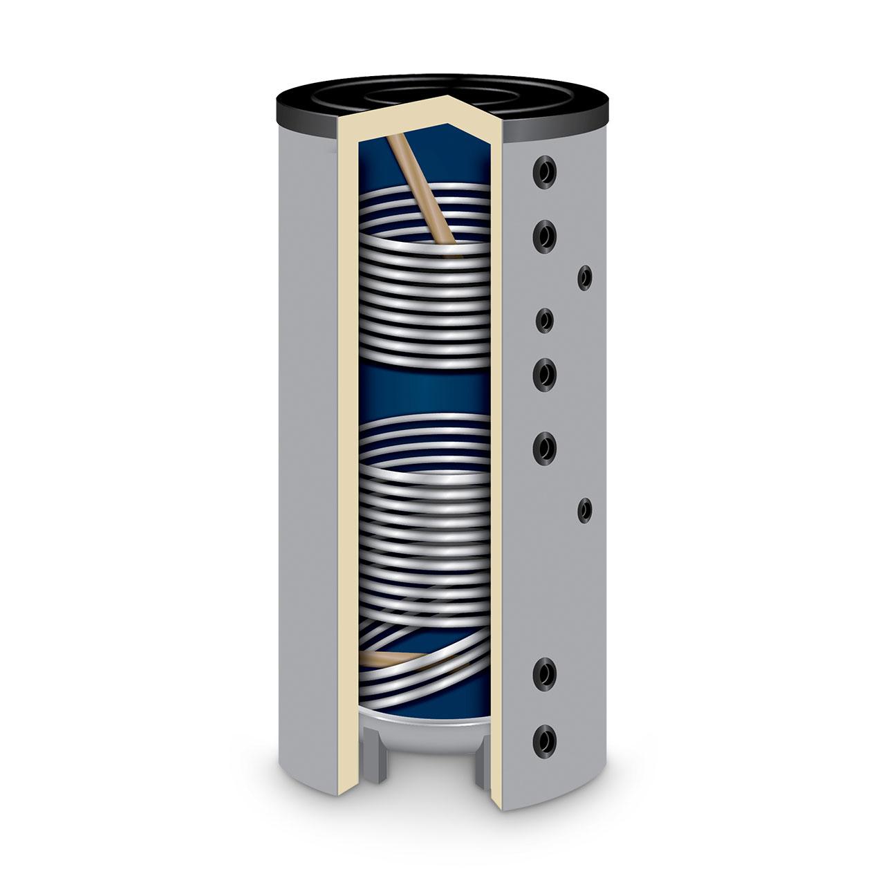 Solarspeicher TWL Typ SO 800 l mit 2 Wärmetauschern