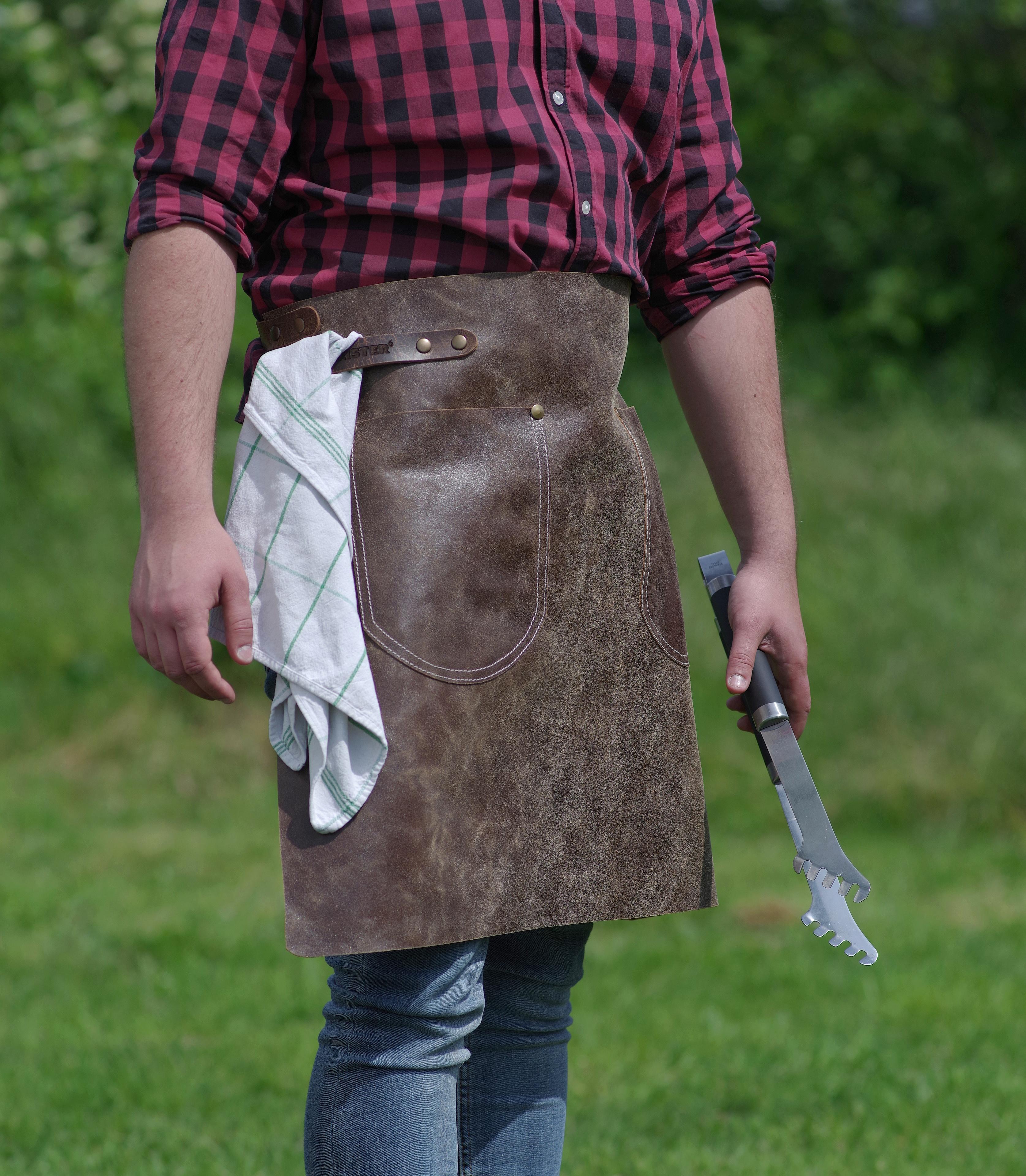 Feuermeister Leder Hüftschürze cognac - Ausführung: Gr. 1 (Länge:60cm Breite:55cm)
