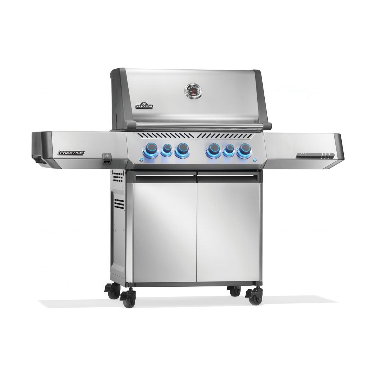 Gasgrill Napoleon Prestige 500 Edelstahl mit SIZZLE ZONE und Heckbrenner (2026) Bundle inkl. 2 Unterschränke