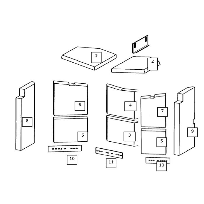 Zugumlenkplatte Rechts Wamsler Kaminofen Delta (124121)