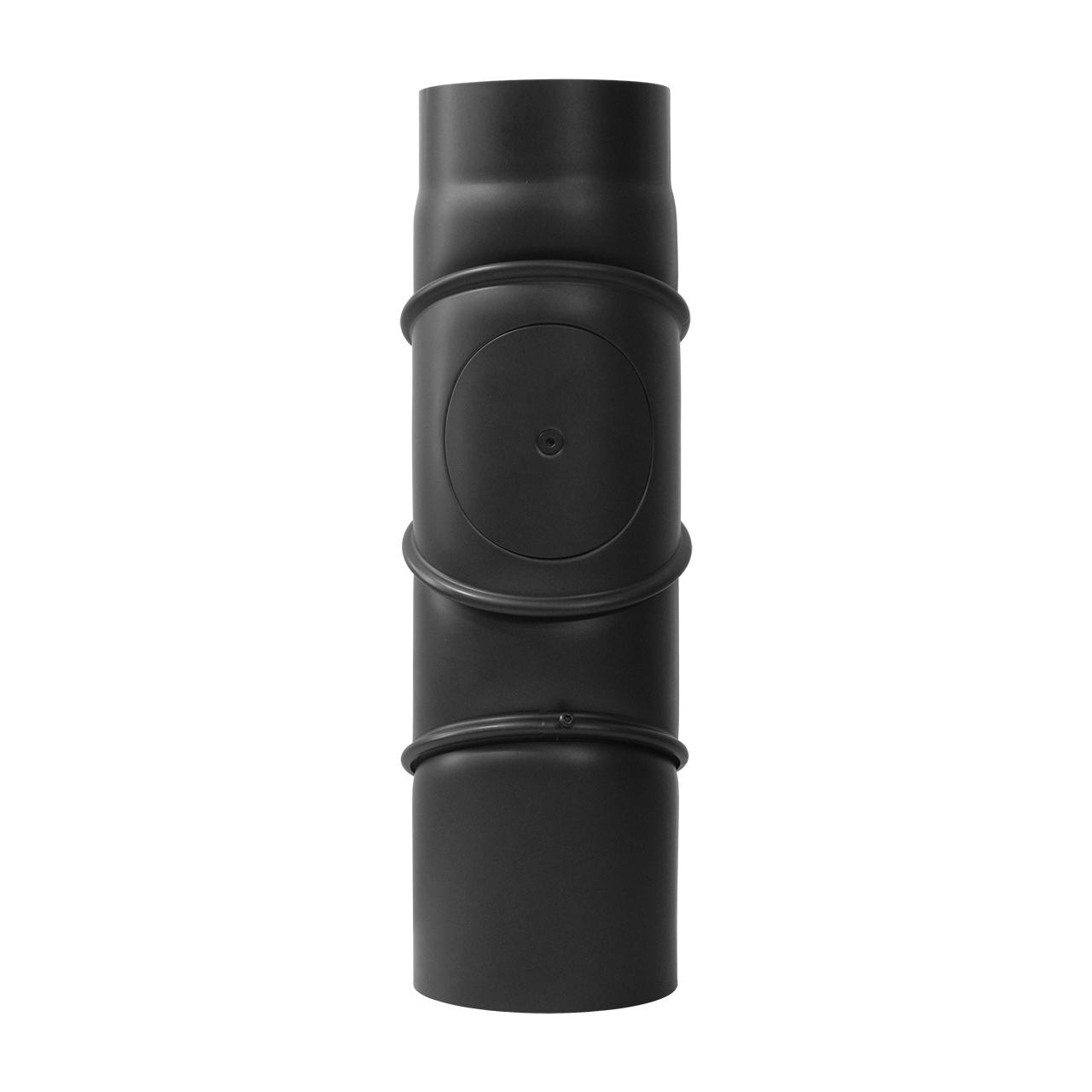 Ofenrohr Multibogen verstellbar mit Tür DN 200 mm 3 x 45° Schwarz