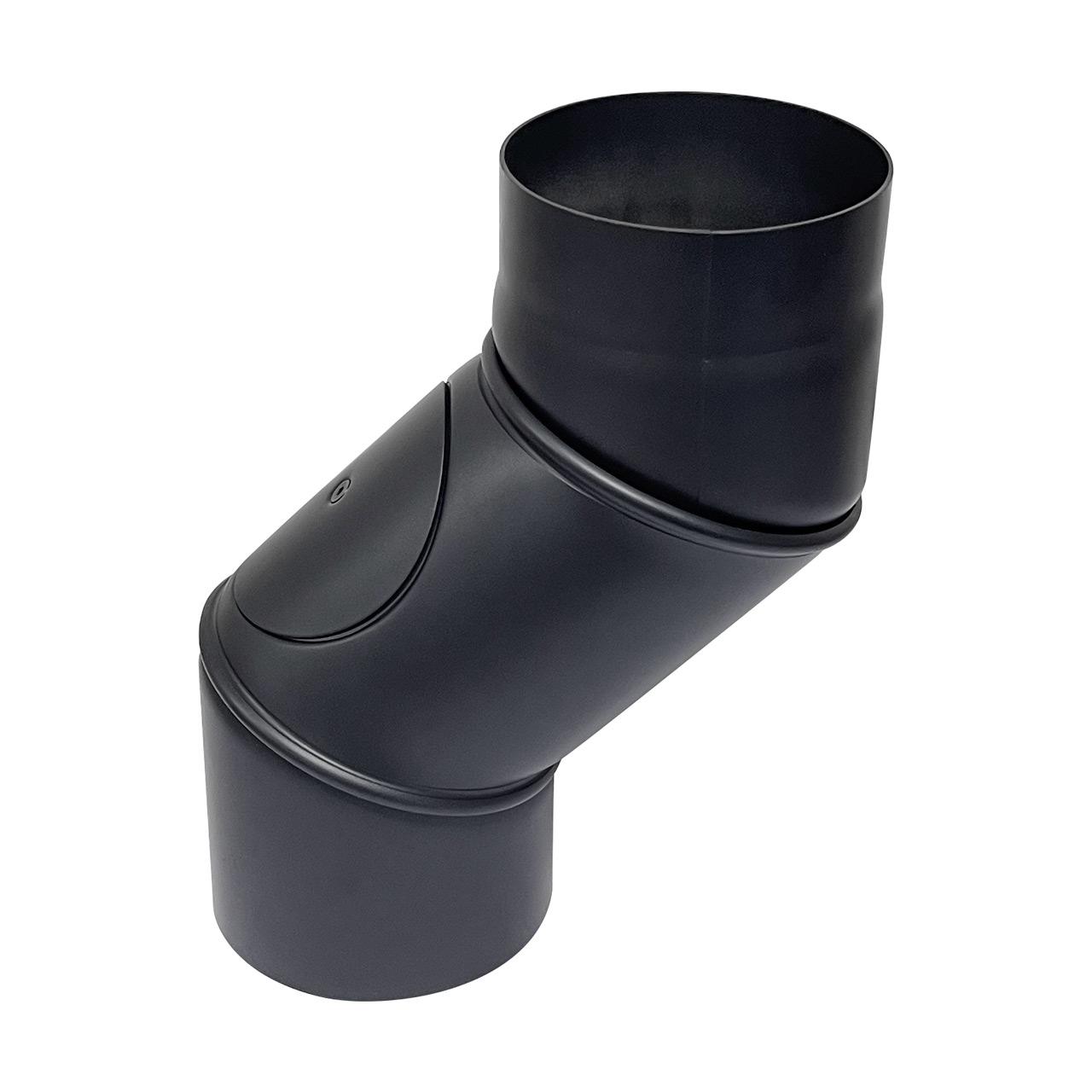 Ofenrohr Versatzbogen verstellbar DN 150 mm 0-140 mm Schwarz