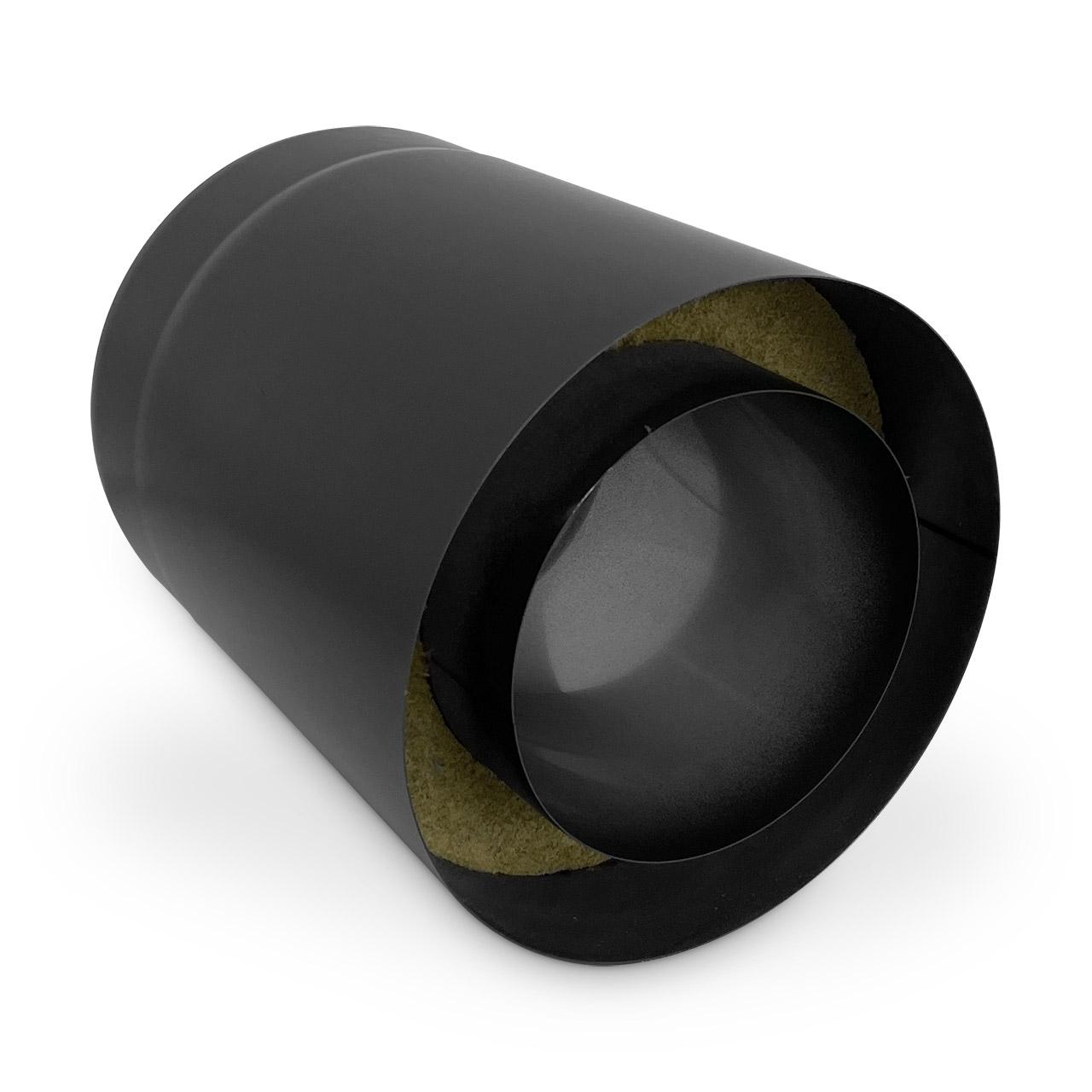 Doppelwandiges Ofenrohr DN 130 mm Länge 250 mm Schwarz