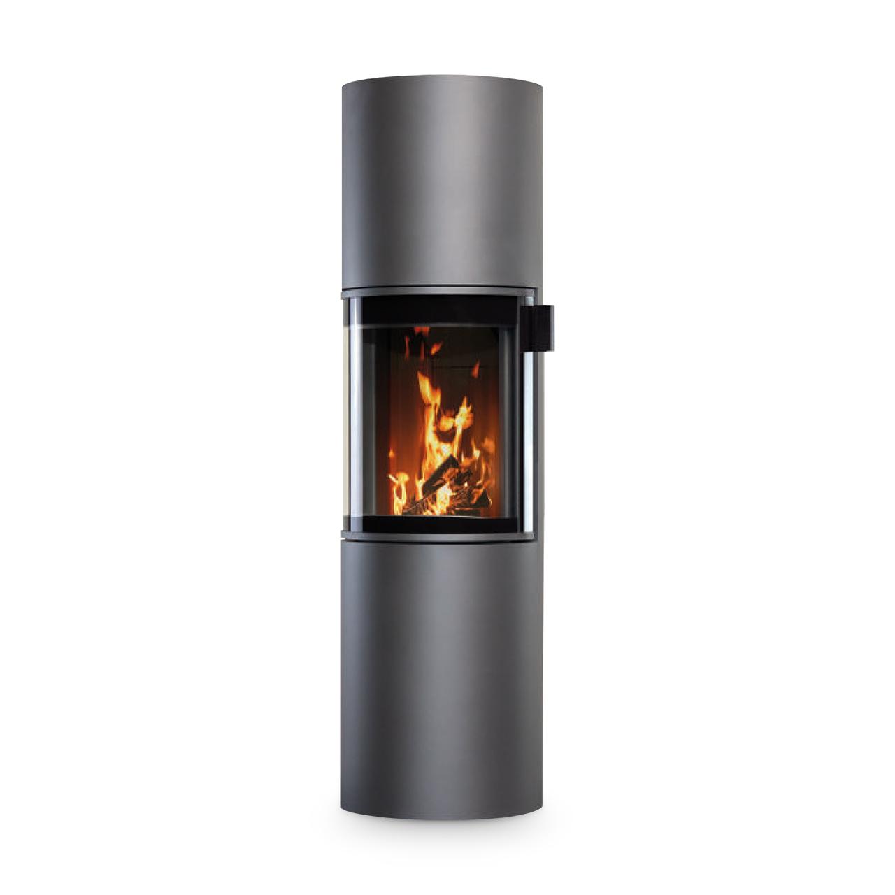Kaminofen Cera Design Prego XL mit 6 kW, 180° Sichtglas - Ausführung: Grau