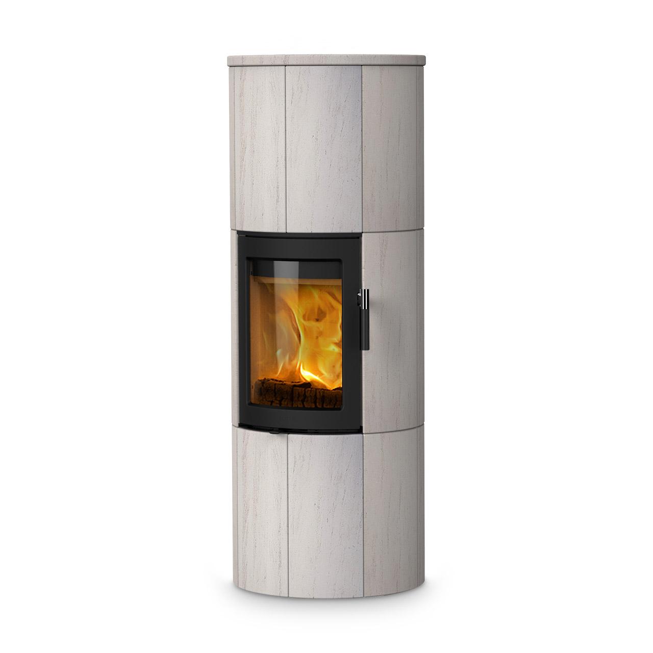 Kaminofen Lotus Maestro 152 Limestone Speicherofen 6 kW - Ausführung: Feuerraumtür Schwarz