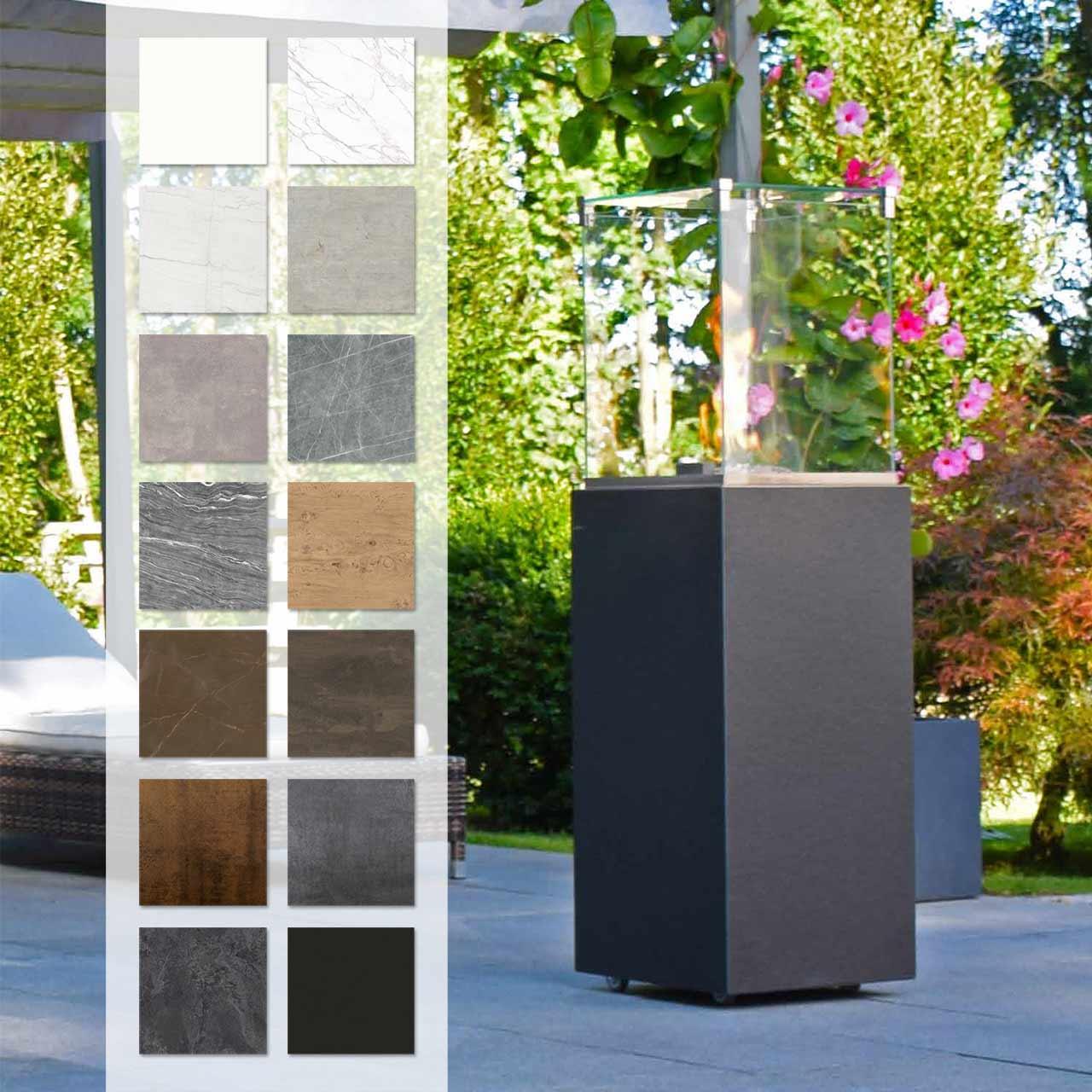 Gaskamin Terrassenofen Neocube O Q1 - Ausführung: Arctic White silk