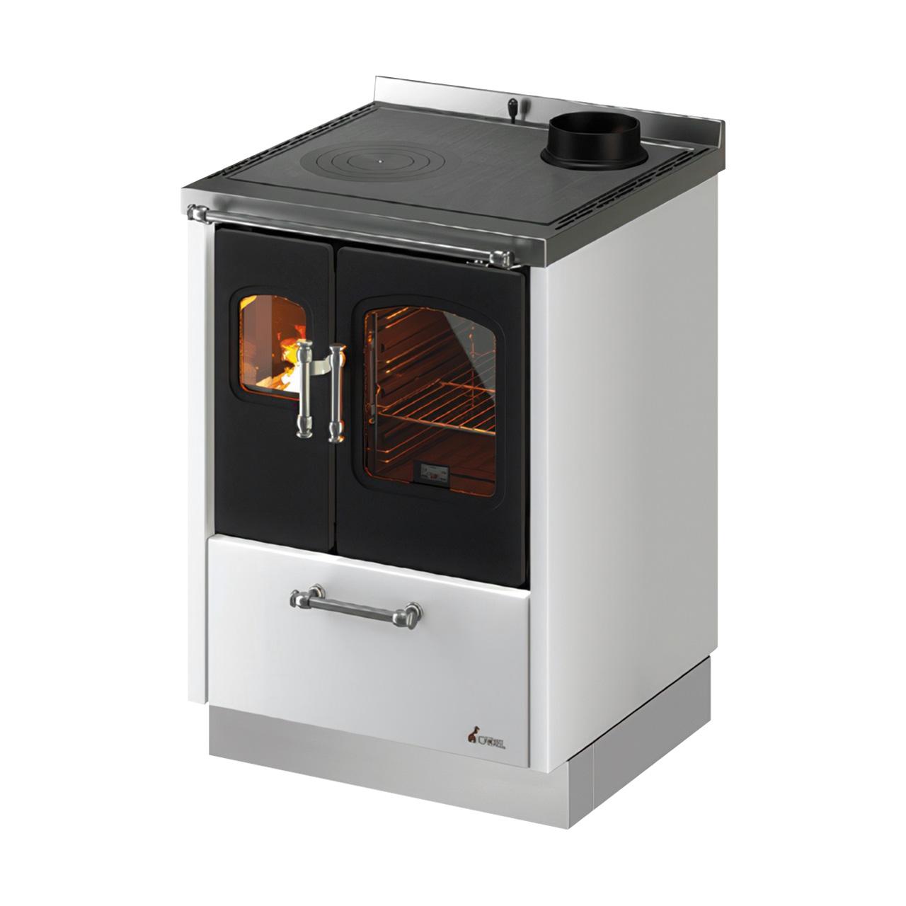 Holzherd Cadel Smart 60 6,5 kW - Ausführung: Stahl/Weiß