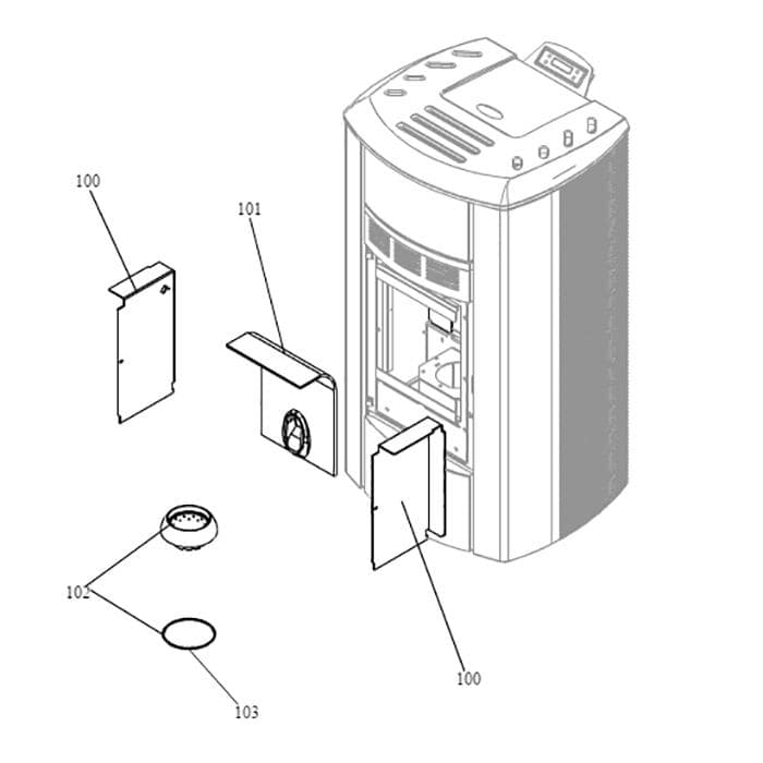 Feuerraumauskleidung Rückwand Palazzetti Pelletofen (895713840)