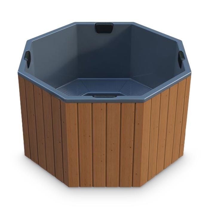 Hot Tub AA-Kaminwelt Badefass achteckig mit Kunststoffeinsatz ohne Ofen - Farbe: RAL 7016 - Größe: 1,8x1,8 m