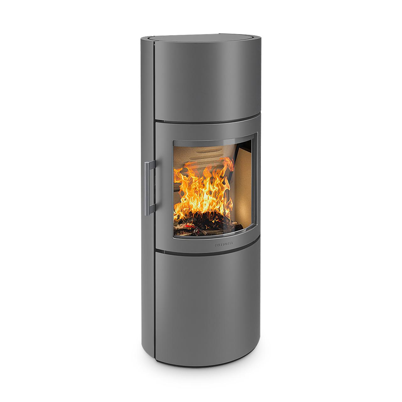 Kaminofen HWAM 3760 Autopilot 4,8 kW - Ausführung: HWAM 3760c, Abgang hinten, Grau