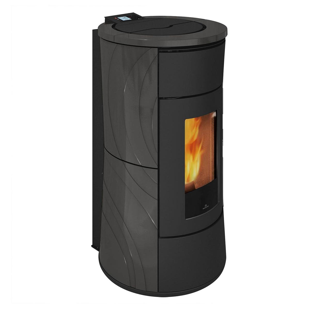 Pelletofen wasserführend Edilkamin Cherie H 10 Evo 10,5 kW - Ausführung: Keramik Dunkelgrau
