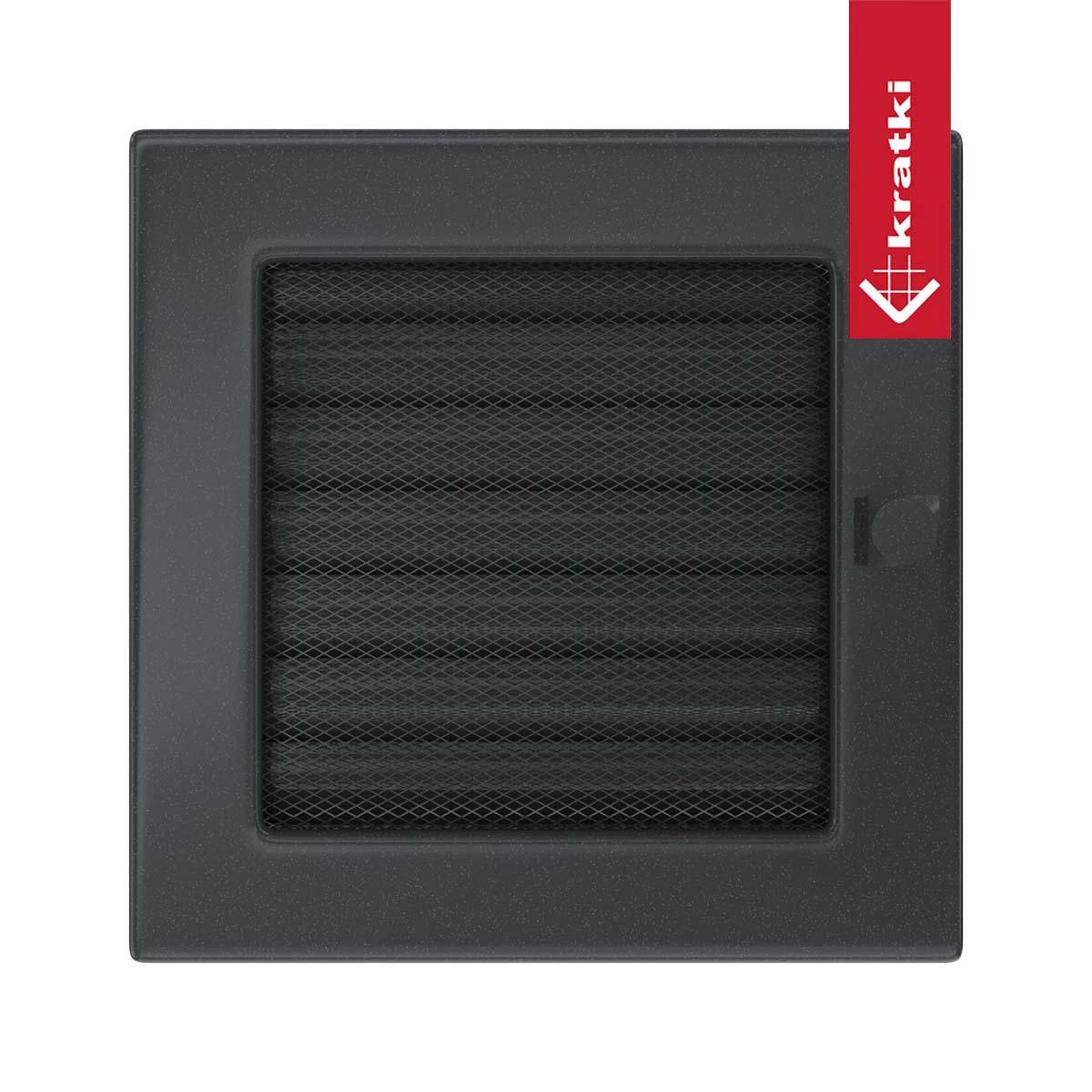 Kratki Warmluftgitter rechteckig - Größe: 17 x 17 cm - Farbe: graphit