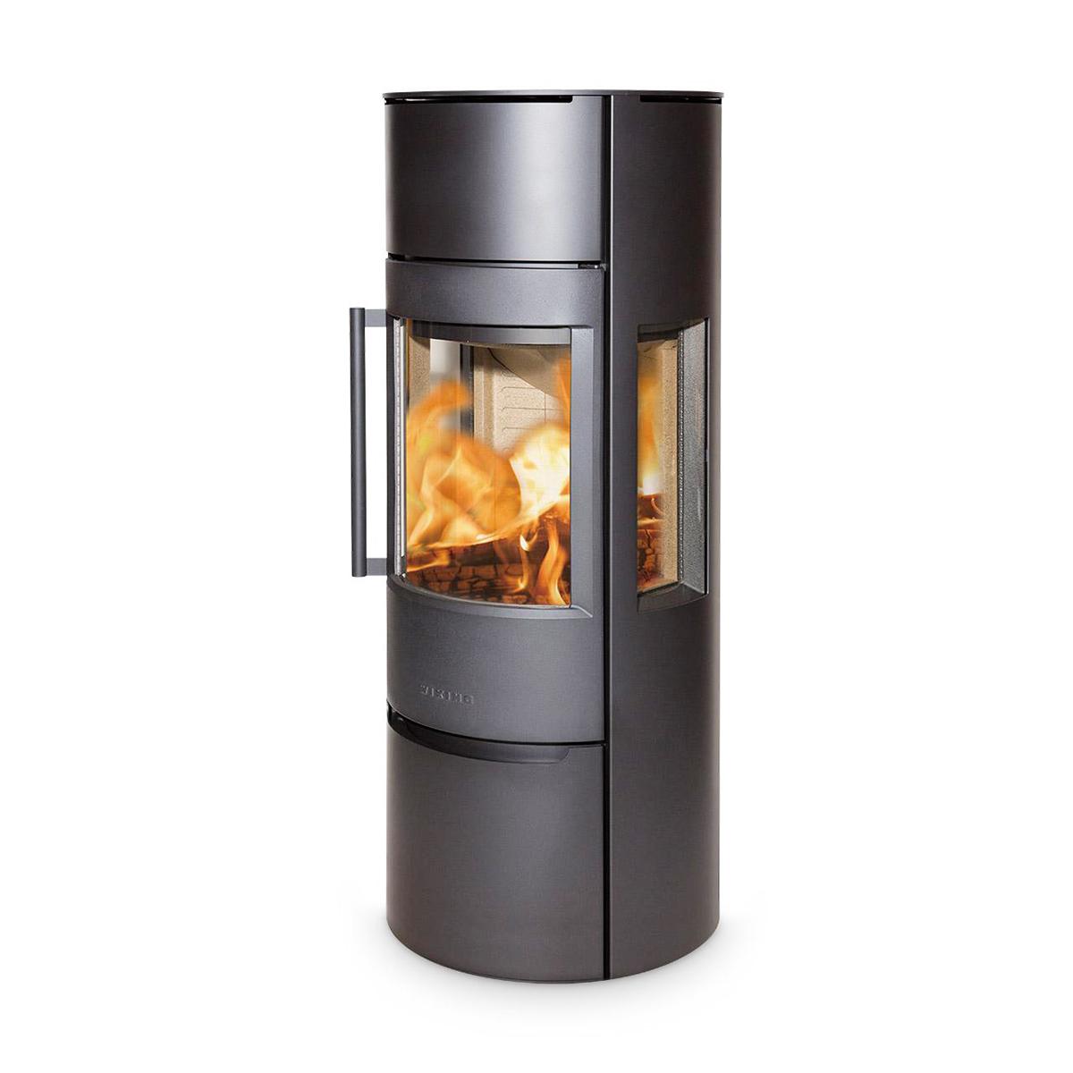 Kaminofen Wiking Luma 5, 7 kW - Korpus: Grau - Rauchabgang: Hinten