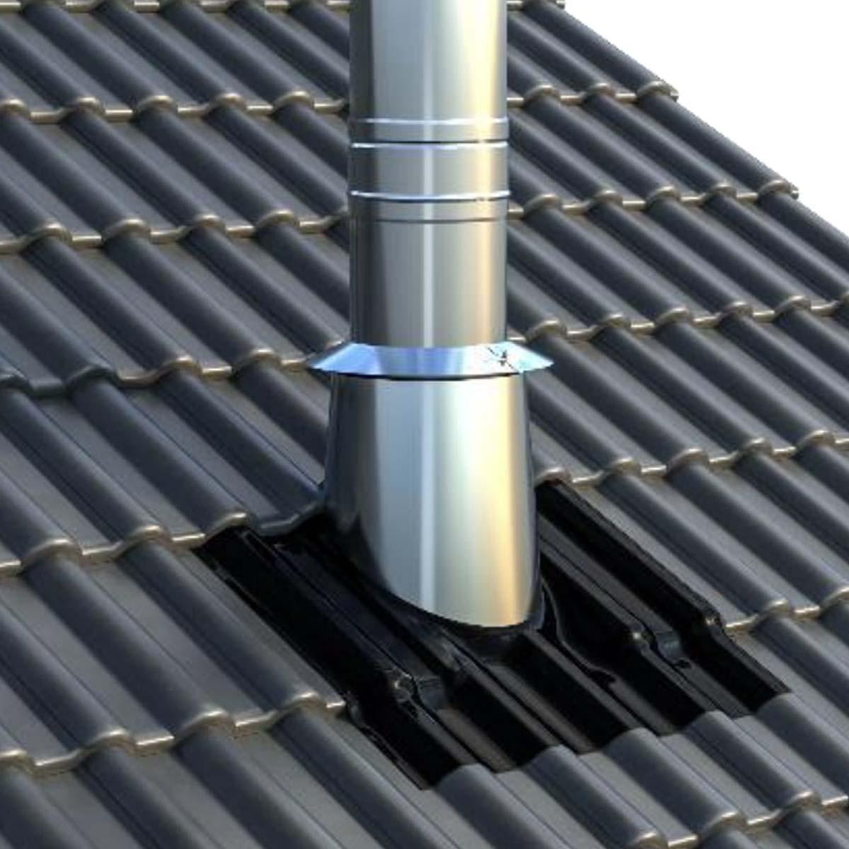 Jeremias DW Dachdurchführung mit Elastomerrand und Wetterkragen - Dachneigung: 26-35° - Ausführung: ziegelrot - für Schornstein-Innendurchmesser: 180mm