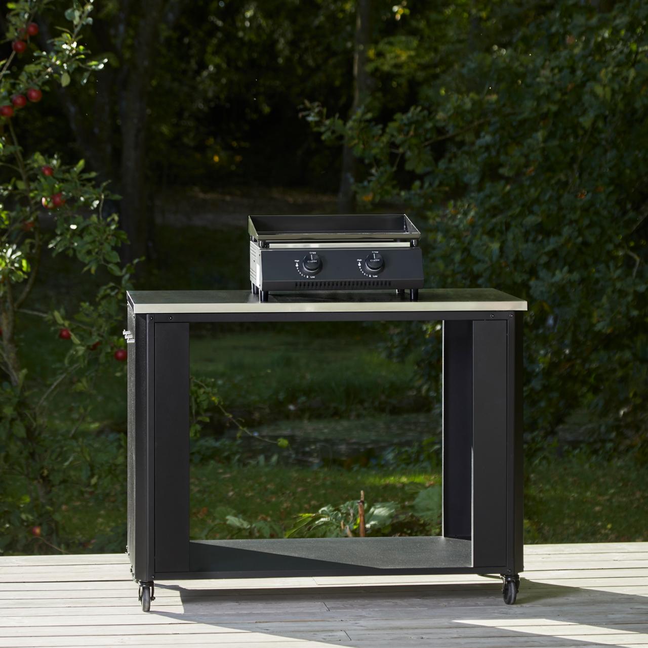 Cozze Plancha G-400 Bundle inkl. offenes Modul 115 cm mit Edelstahlplatte & Gratis Grillspatel