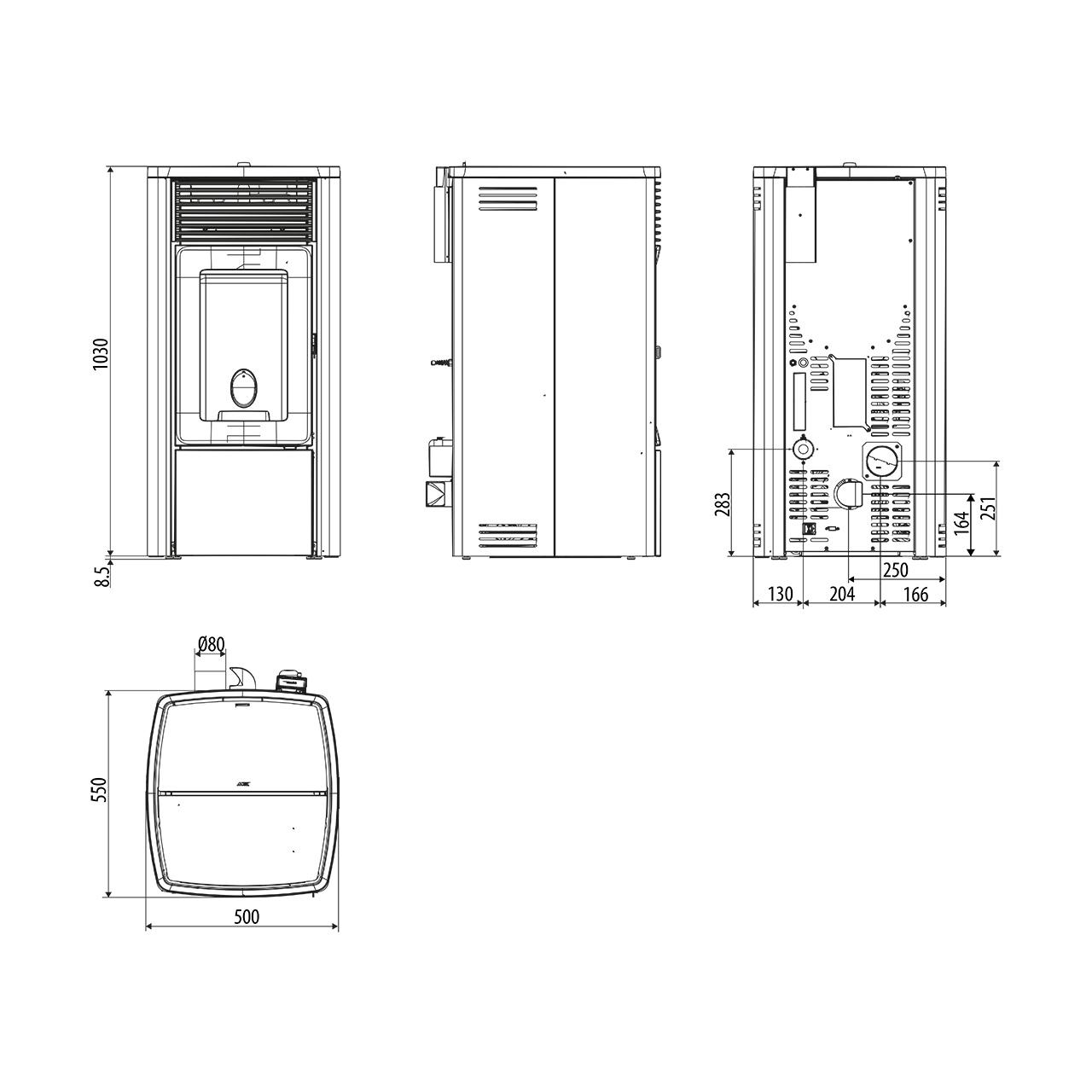 Pelletofen MCZ Ego Comfort Air 10 R 10 kW - Ausführung: Dark metal_308