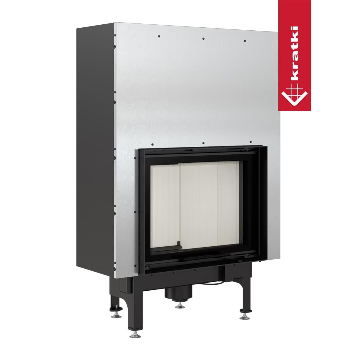 Kamineinsatz Kratki NADIA/10/G mit Schiebetür, 10 kW - Feuerraumauskleidung: weiß - Tür selbstschließend: ja