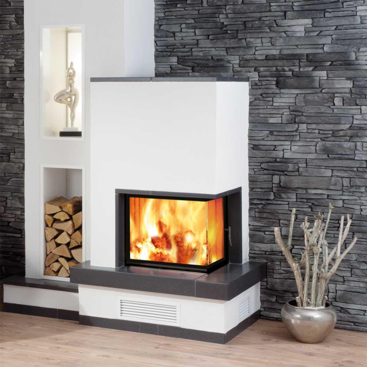 Kamineinsatz Spartherm Varia 2R-55h 7 kW - Feuerraumauskleidung: Schwarz