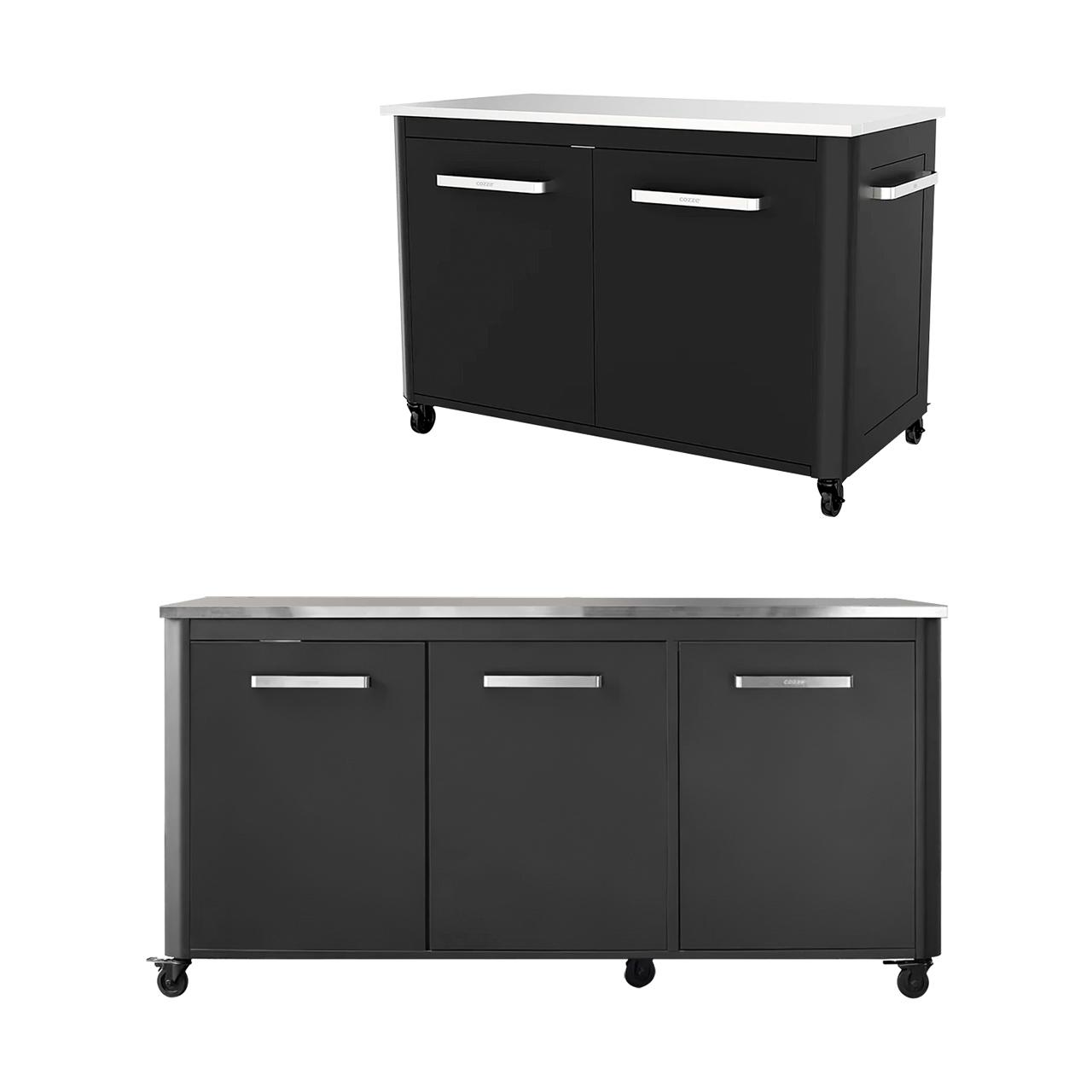 Cozze Tisch für Outdoorküche verschiedene Größen - Ausführung: mit 3 Türen, 180x60x90 cm