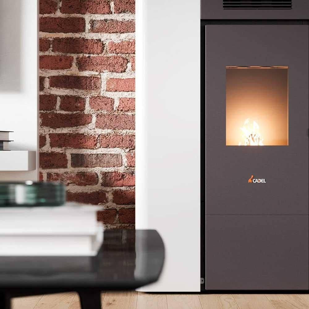 Pelletofen wasserführend Cadel Maya Idro 16 - Ausführung: Stahl/Titanium