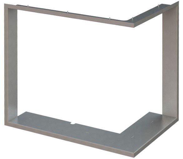 4-seitiger Einbaurahmen rostfrei 60 mm (mit Winkel)