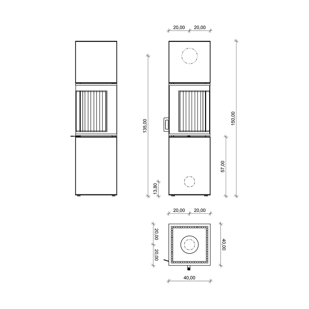 Kaminofen Neocube S20 Black & White Edition 5,4 kW - Ausführung: Arctic White satin