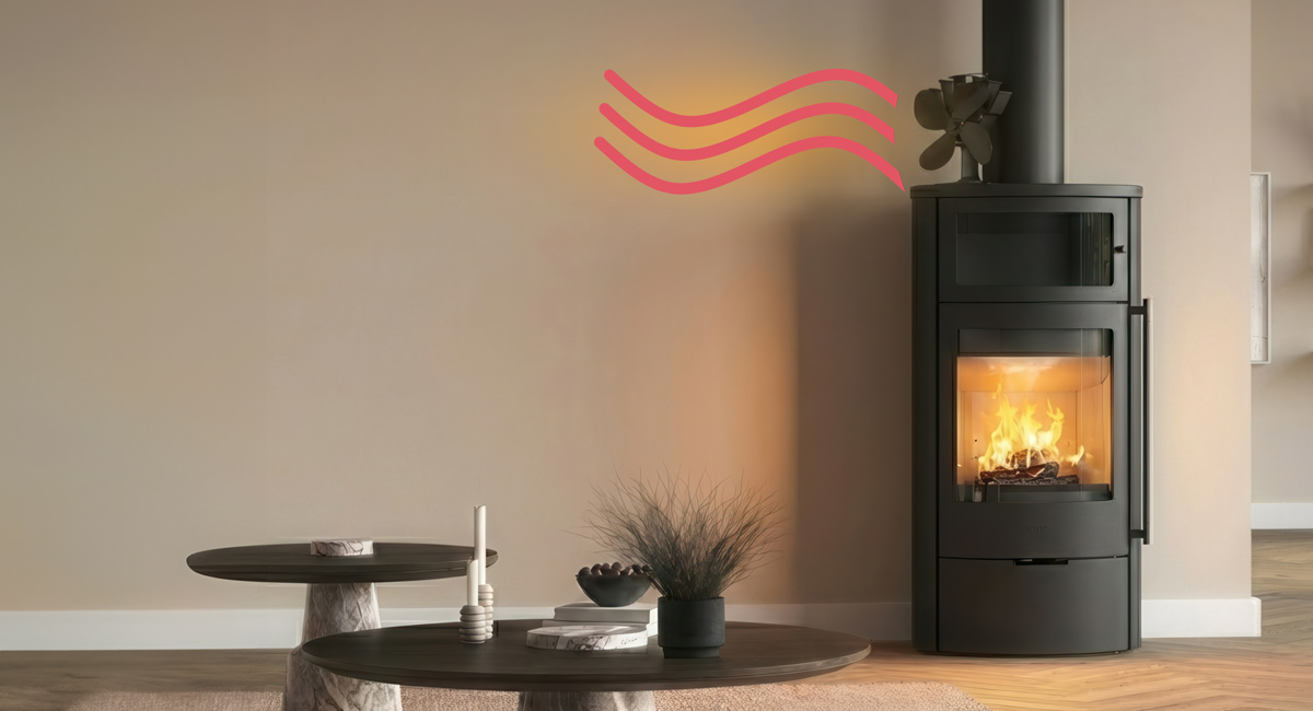 Kaminofen-Ventilator, Anwendungsbeispiel