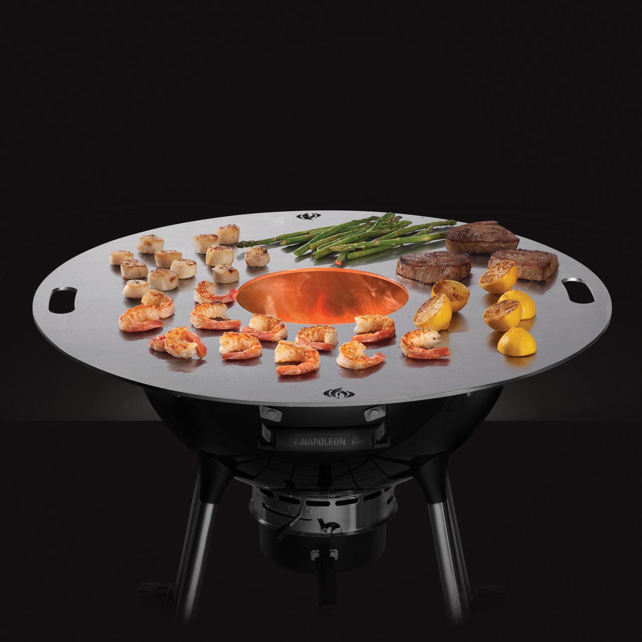 Grillzubehör Napoleon Holzkohlegrill Plancha Feuerplatte aus Stahl, Cooking Ring DN 75 cm