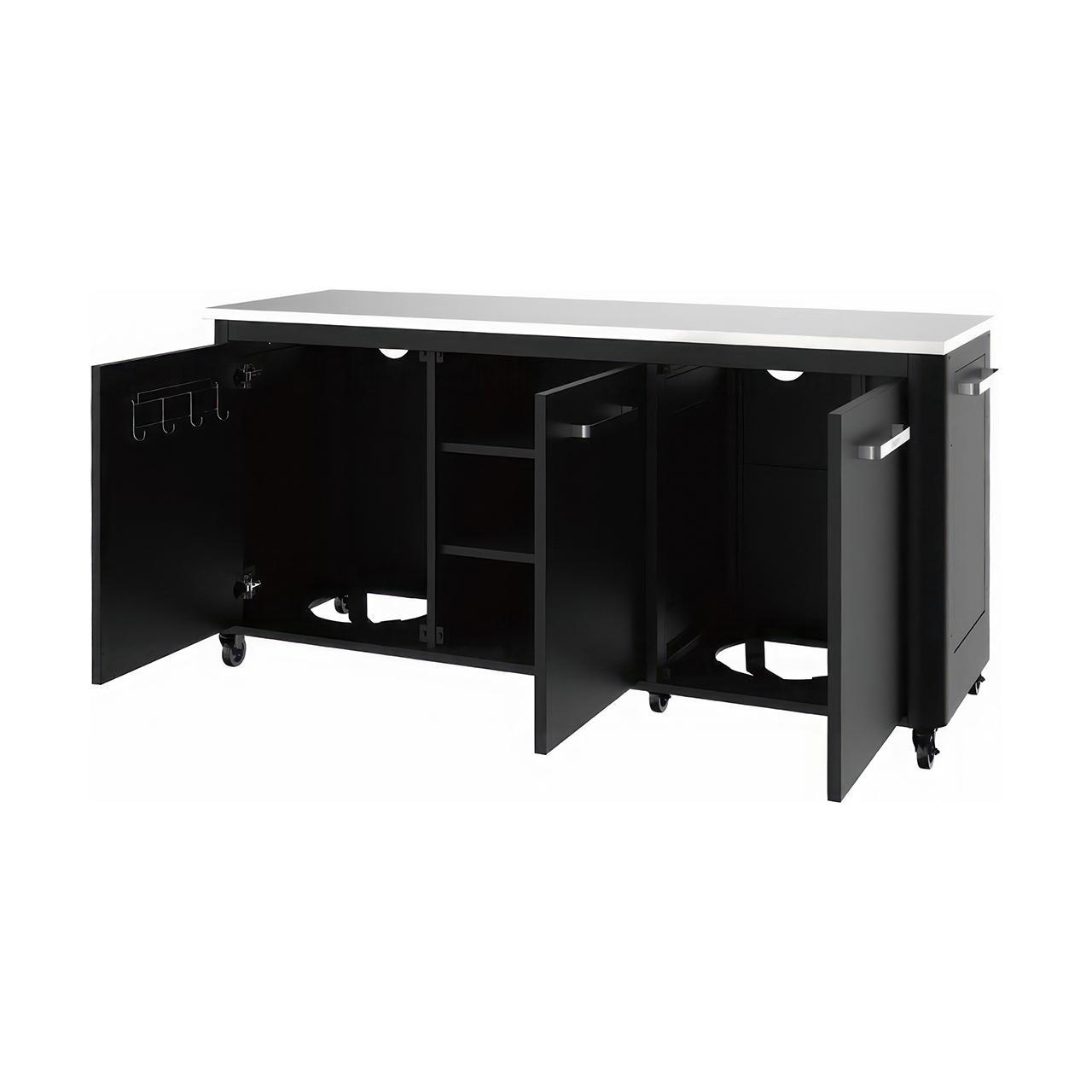 Cozze Outdoor Küche L-förmig mit Spüle und Schrankmodul 180 - 160 x 250 cm