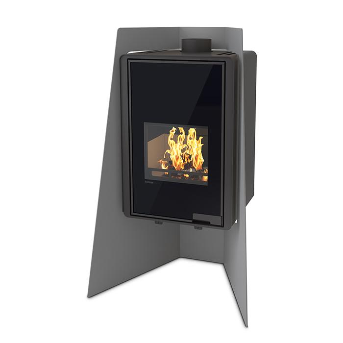 Kaminofen HS Flamingo Deluxe Island 9 kW - Farbe: Rot