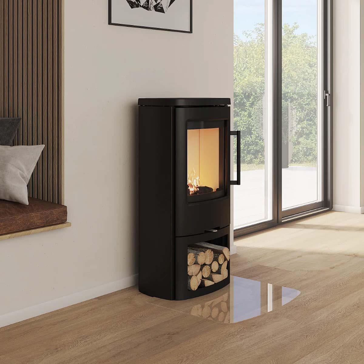 Kaminofen Termatech TT44 4,8 kW - Ausführung: T44, Stahl schwarz, OHNE Seitenglas