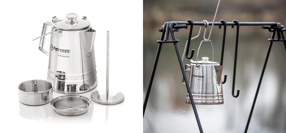 Petromax Perkolator aus Edelstahl mit Glasknauf