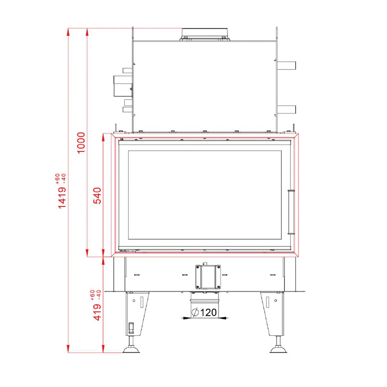 Kamineinsatz wasserführend BeF Twin 8 Aquatic II 14,5 kW