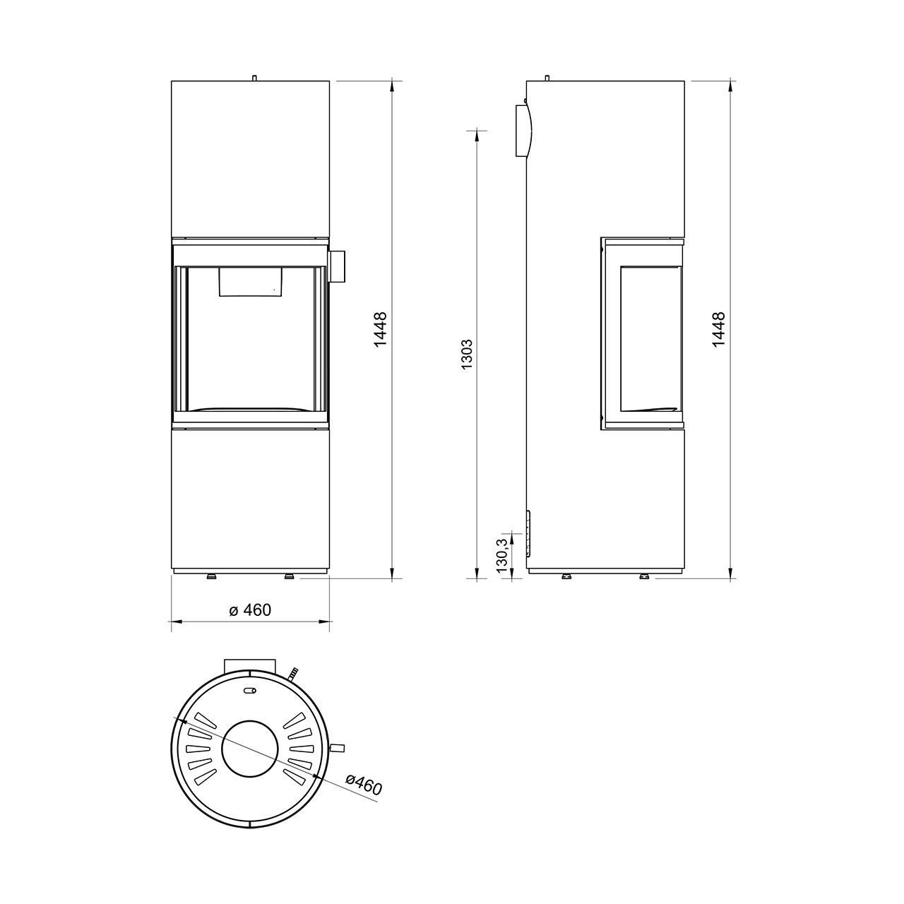 Kaminofen Cera Design Prego mit 6 kW - Ausführung: Grau