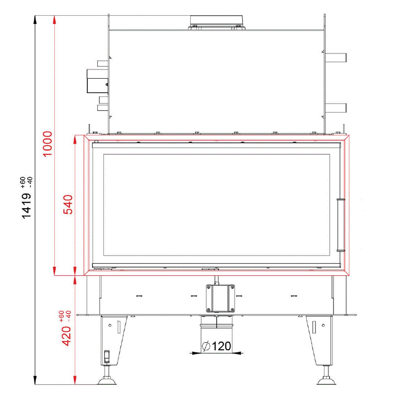 Kamineinsatz wasserführend BeF Twin 10 Aquatic II 20 kW