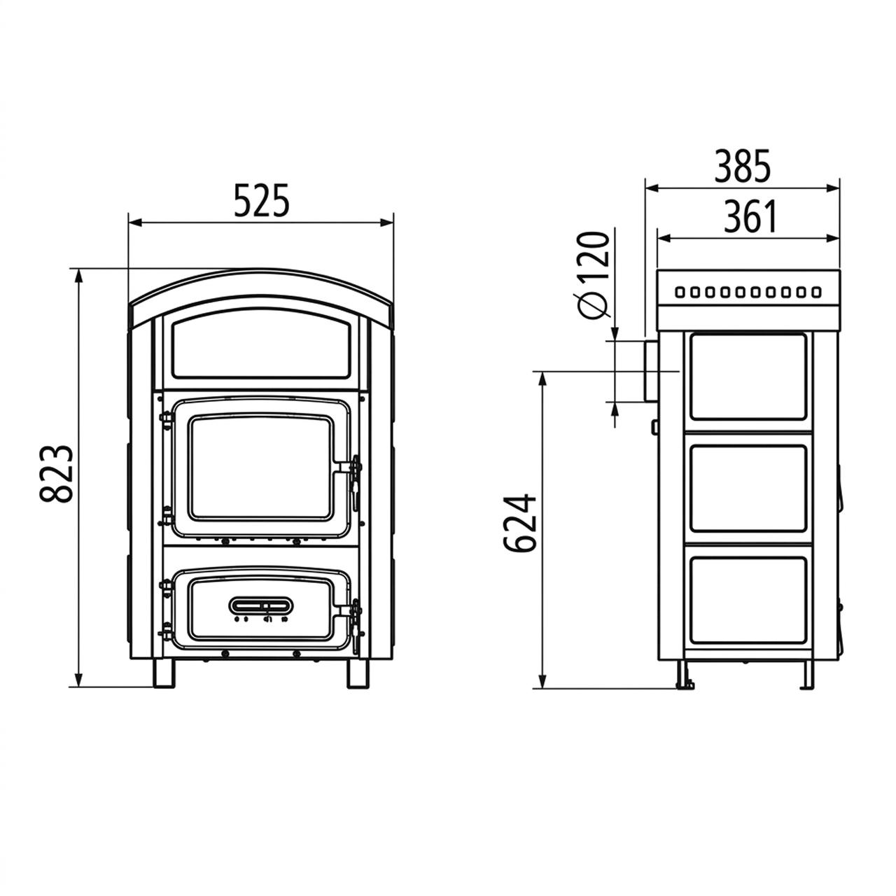 Werkstattofen Wamsler Stubenofen 10960F 6 kW - Ausführung: Keramik Bordeaux
