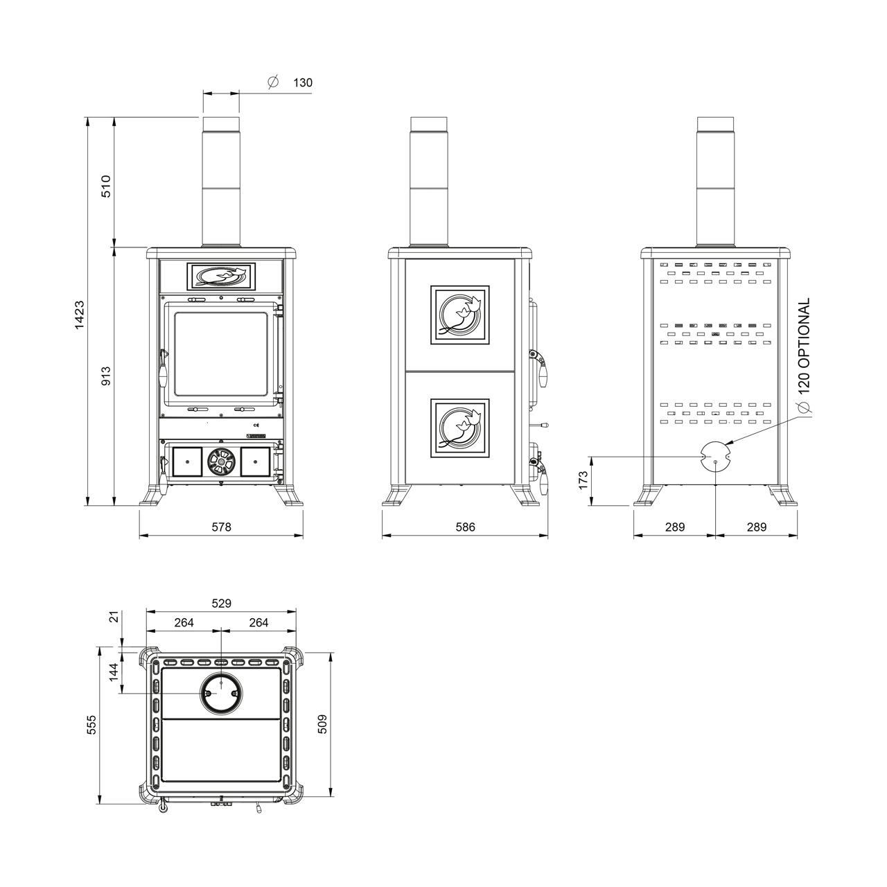 Kaminofen La Nordica Rossella R1.16 mit 9 kW - Ausführung: Ceramica Panna
