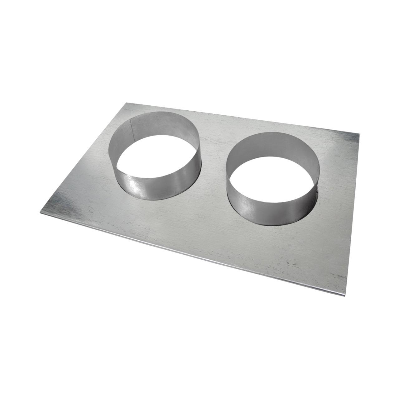 CB-Tec Lüftungsgitter Stutzenblech 35x23 cm - Stutzen: 2x 125 mm