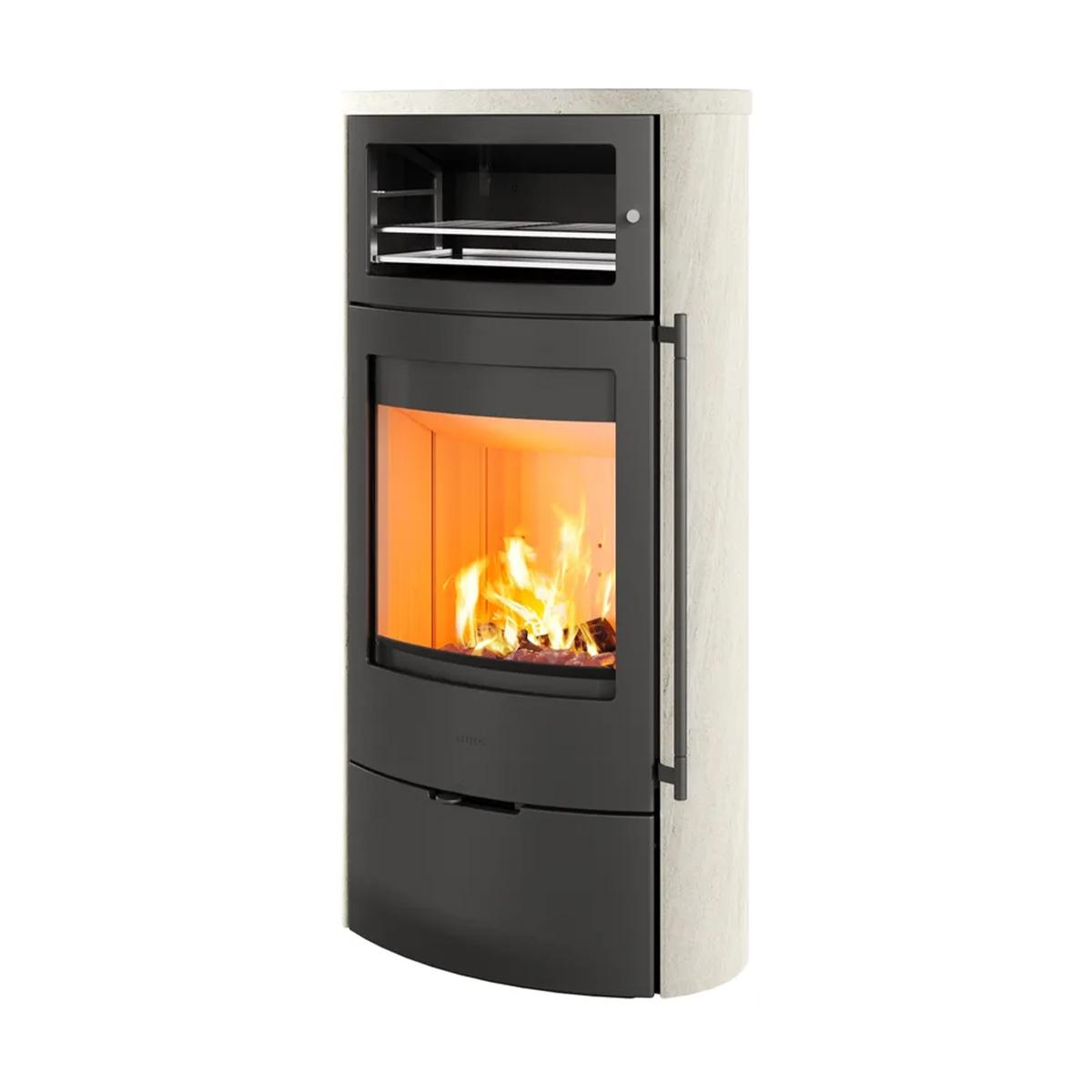 Kaminofen Lotus Jubilee 35 Limestone mit Warmhaltefach 7,1 kW