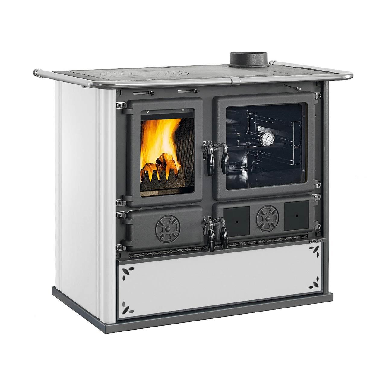 Küchenofen La Nordica Rosa.16 mit 8,8 kW - Ausführung: Steel Weiß gesprenkelt