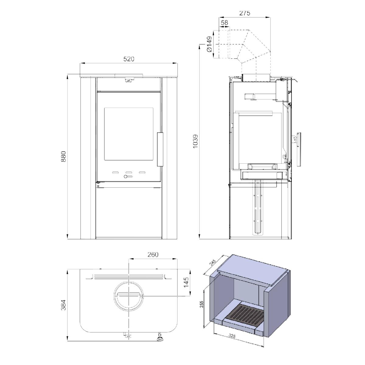 Kaminofen Haas und Sohn Prunus II 7,4 kW - Ausführung: Stahl