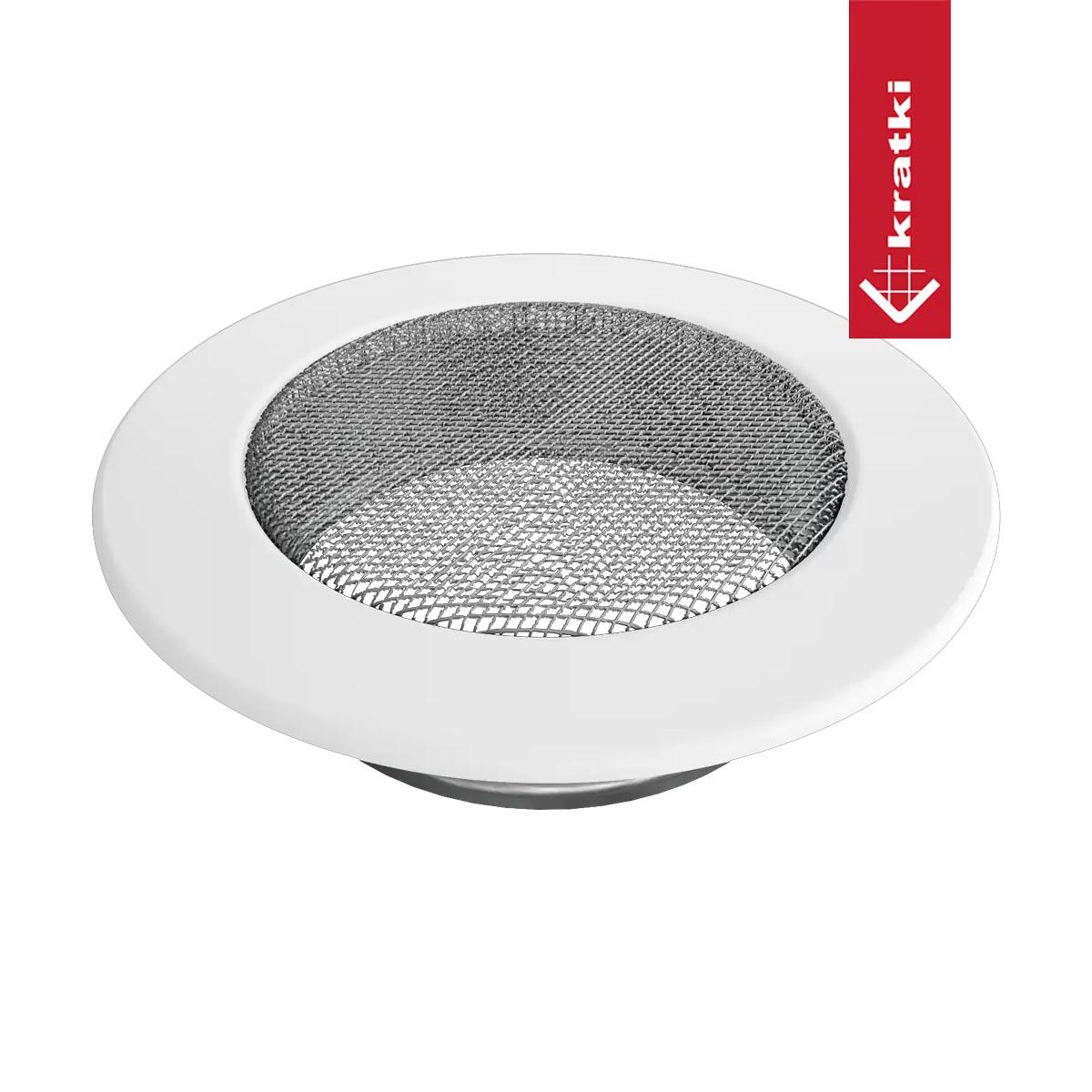 Kratki Kaltluftgitter rund - Durchmesser: 125 mm - Farbe: weiß