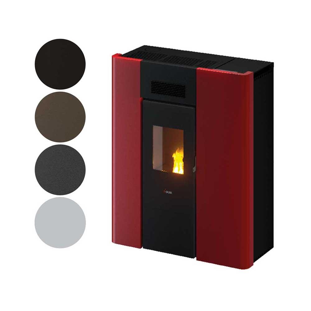 Pelletofen wasserführend Cadel Maya Idro 16 - Ausführung: Stahl/Titanium