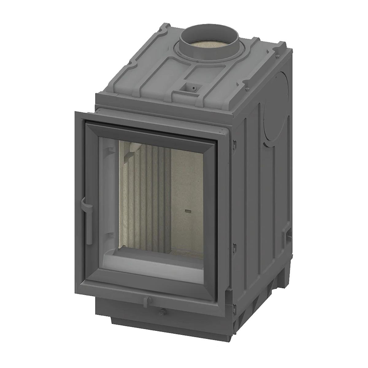 Kachelofeneinsatz Schmid Profi K 7 mit 7 kW - Front: Anthrazit - Türanschlag: rechts