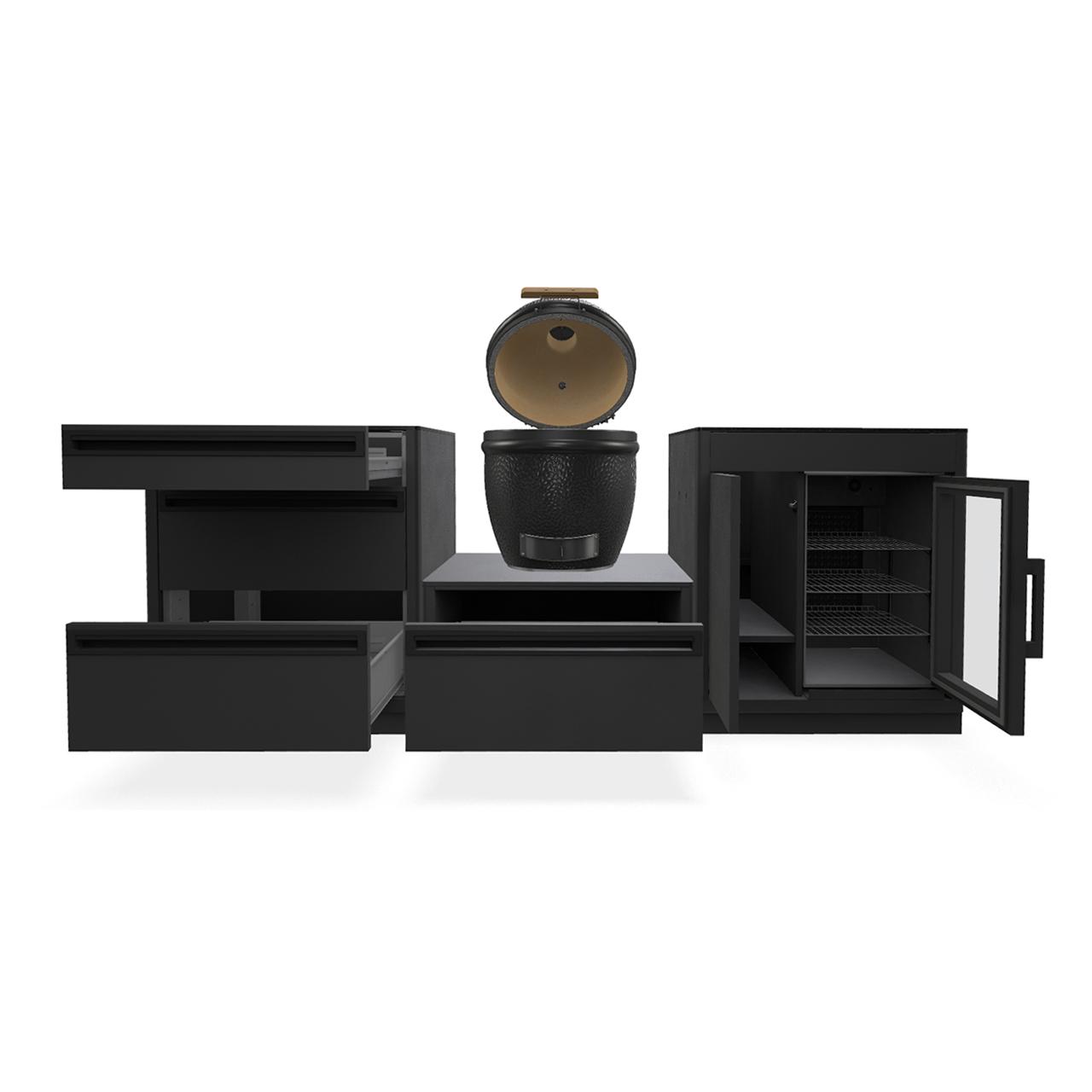 Outdoorchef Heat Outdoorküche 3-teilig: EGG 460 H & Caso BBQ Cooler inkl. Granit-Arbeitsplatten