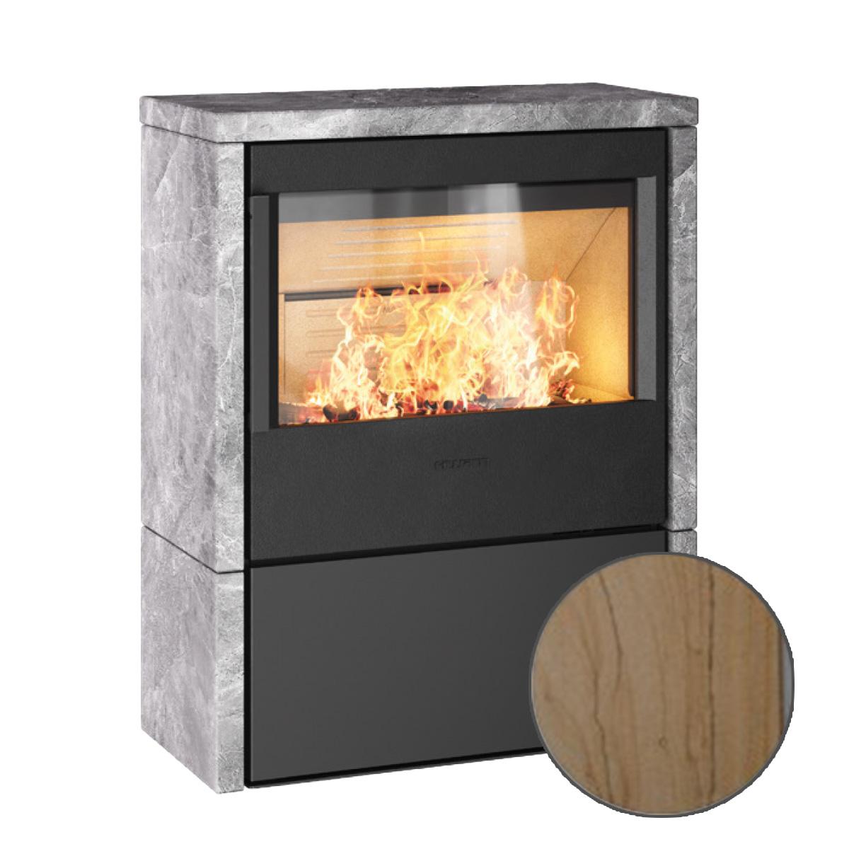 Kaminofen HWAM 5440 SmartControl Naturstein 6,1 kW - Ausführung: 5440c schwarz - Verkleidung: Tobacco - Rauchrohranschluss: Oben