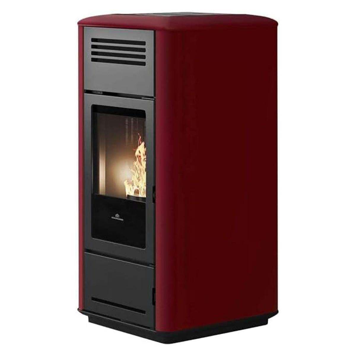 Pelletofen wasserführend Edilkamin Milla H 12 Evo 11,9 kW - Keramik: Bordeaux