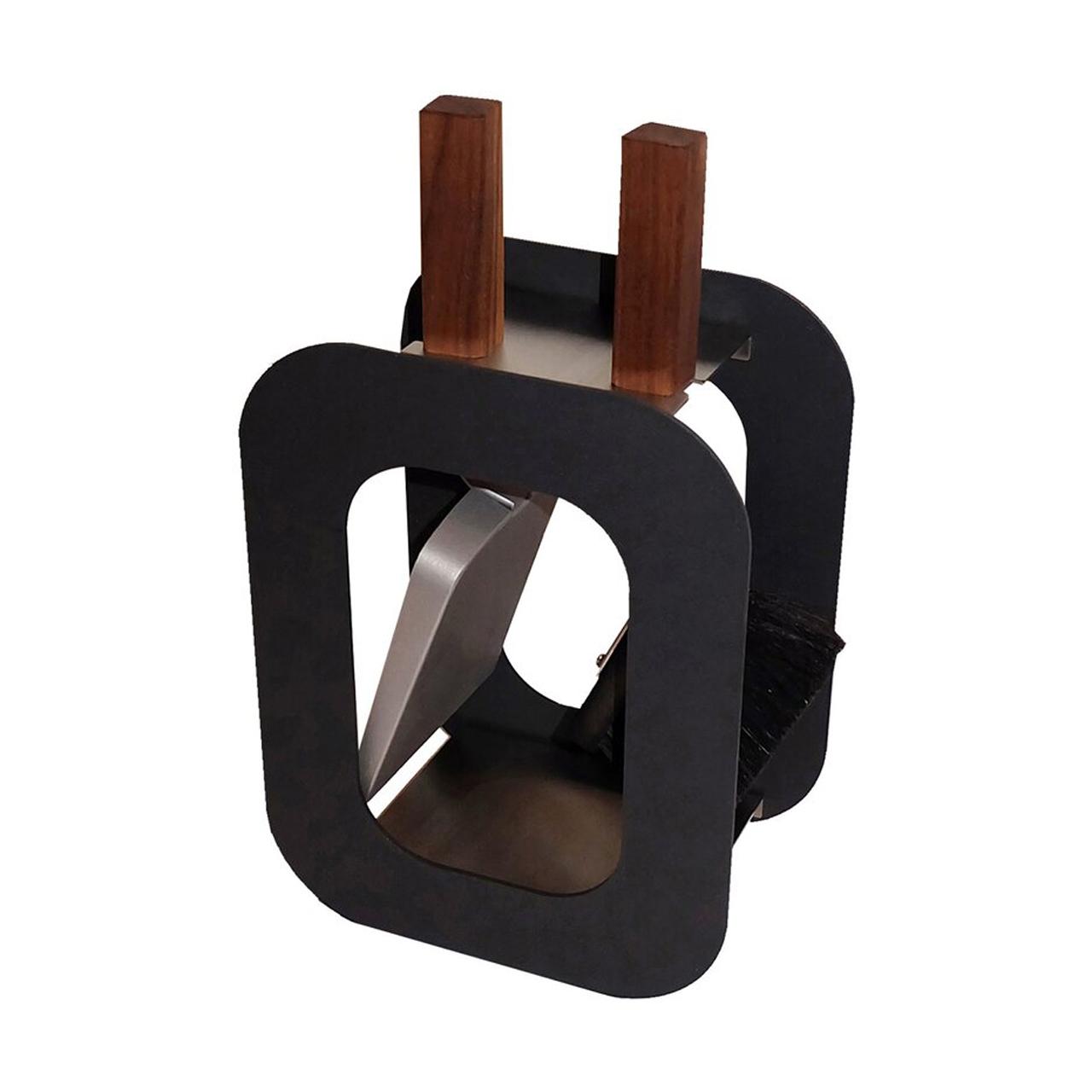 Kaminbesteck Lienbacher Cube 2-tlg. Anthrazit Griffe aus Holz