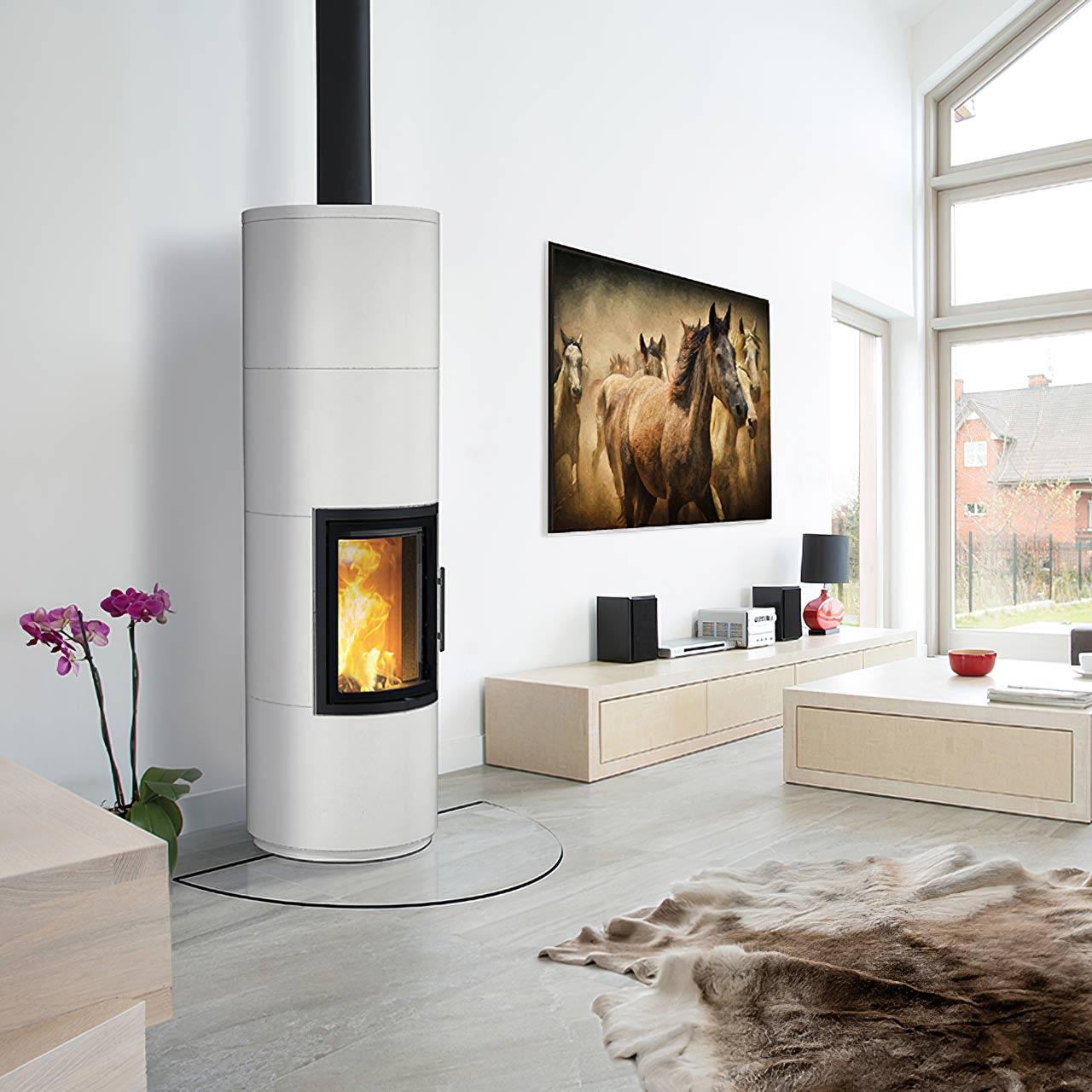 Kaminbausatz Camina S21 GO-Line Speicherstein-Anlage - Ausführung: für Deckenanschluss - Türanschlag: rechts