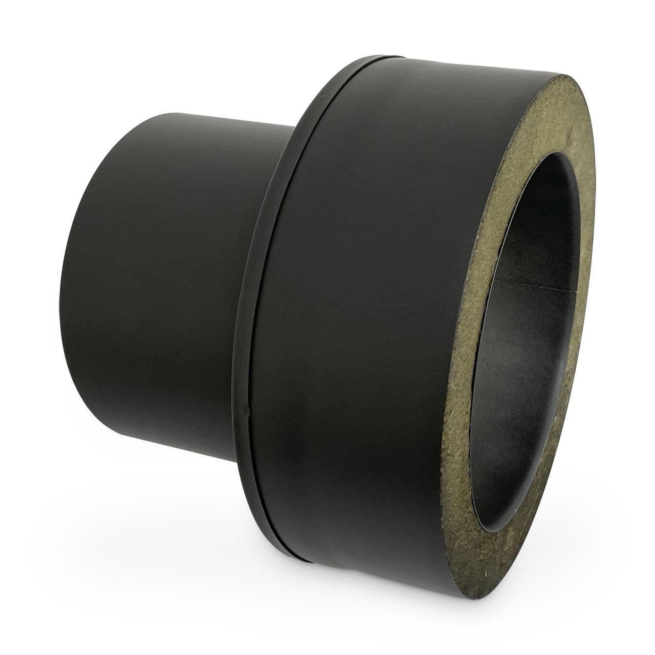 Doppelwandiges Ofenrohr Adapter EW/DW DN 130 mm Schwarz